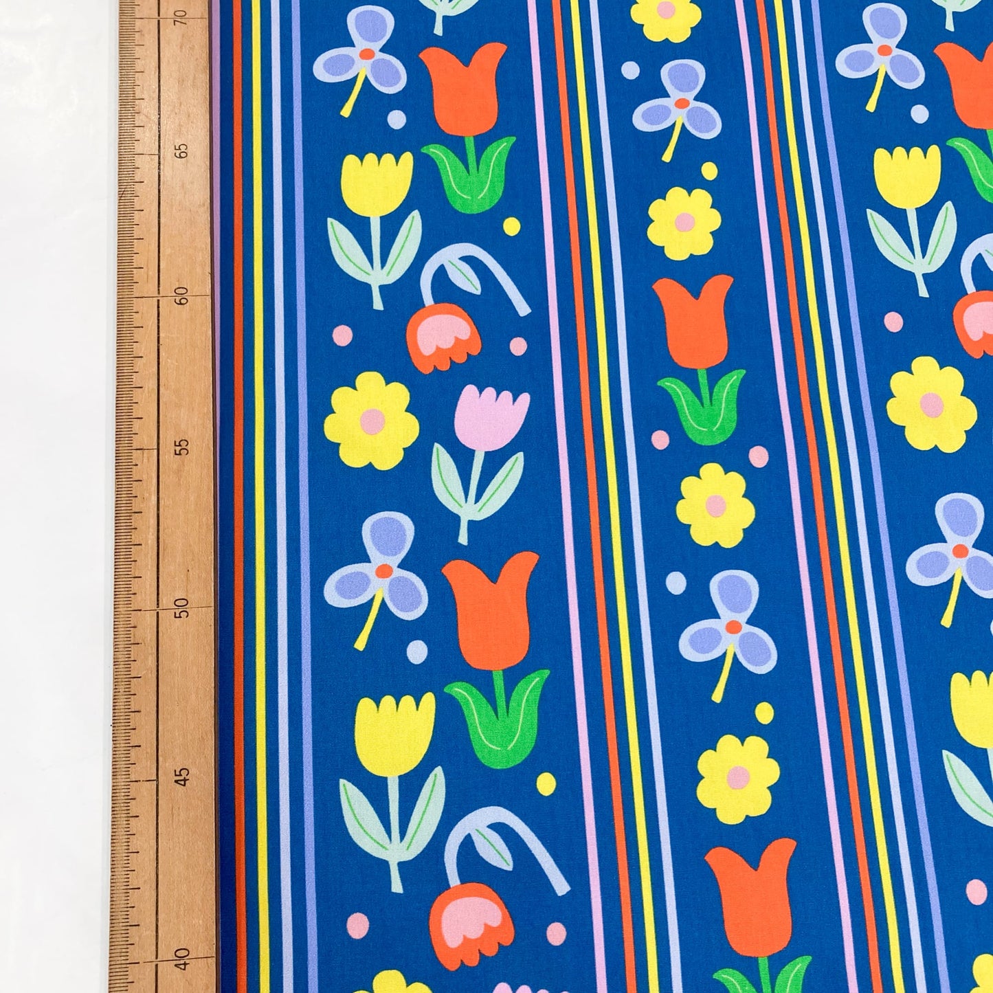Cotton Poplin with Dutch Floral Stripe