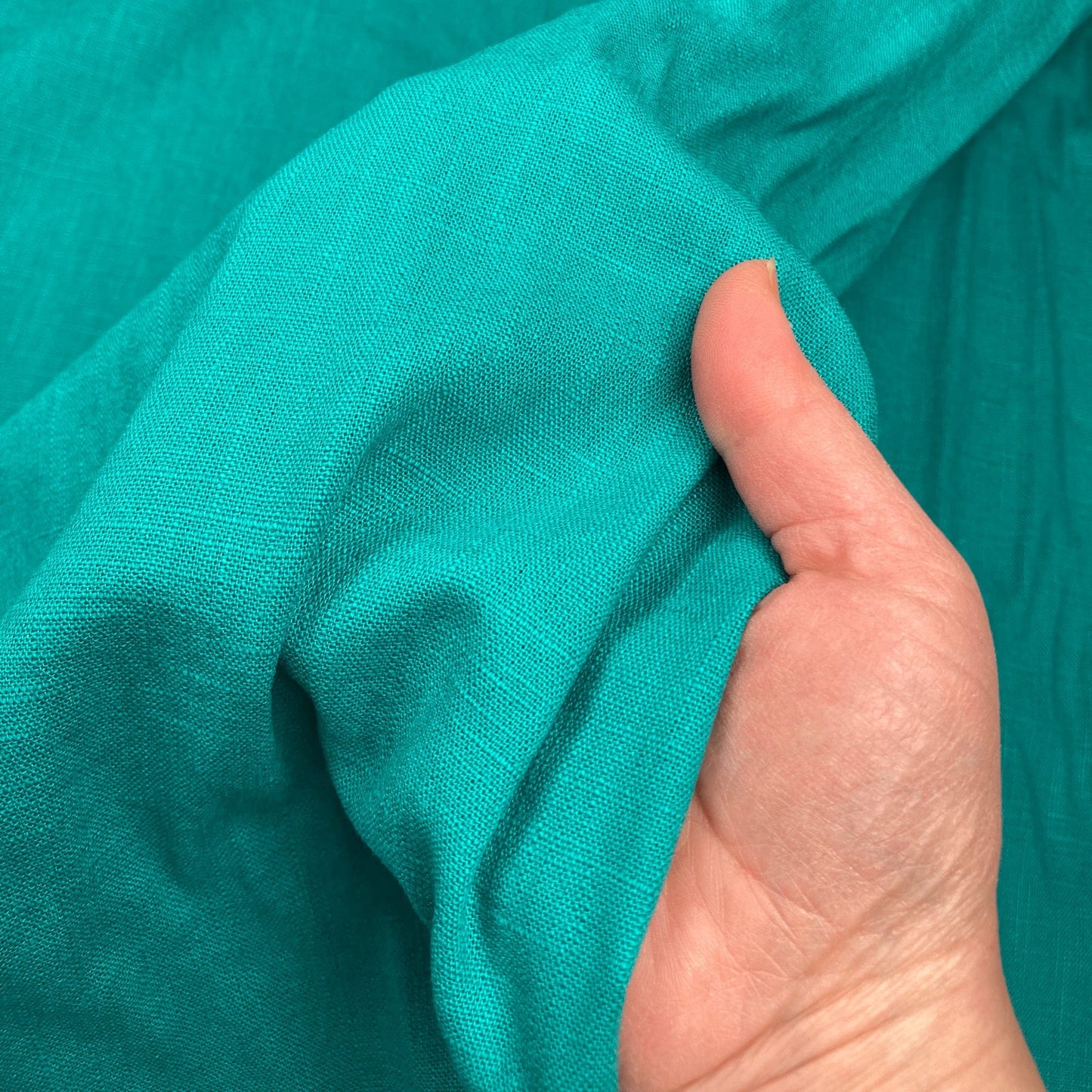 Washed Linen in Turquoise