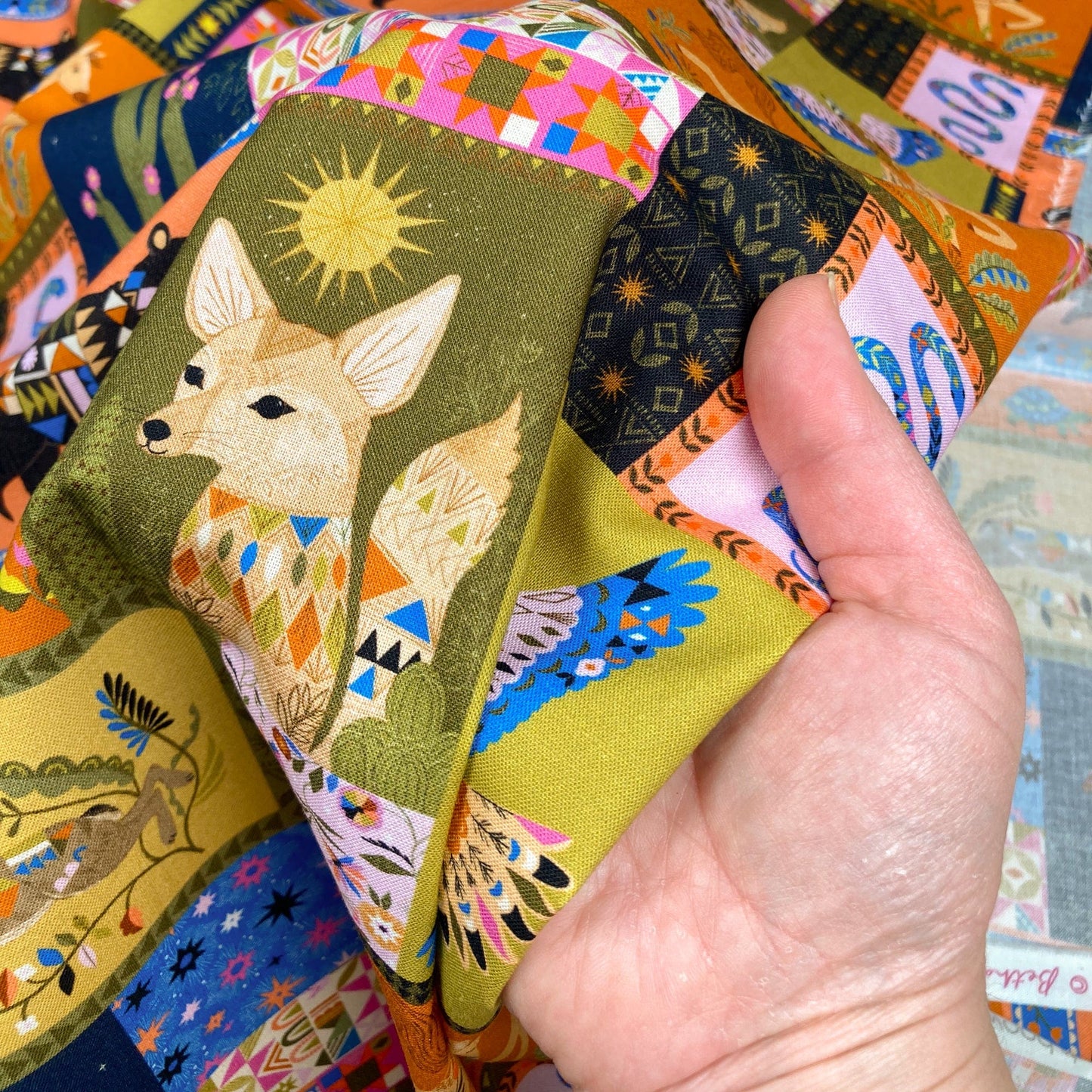 Dashwood Studio Quilting Cotton 'Desert Moon' Animal Collage