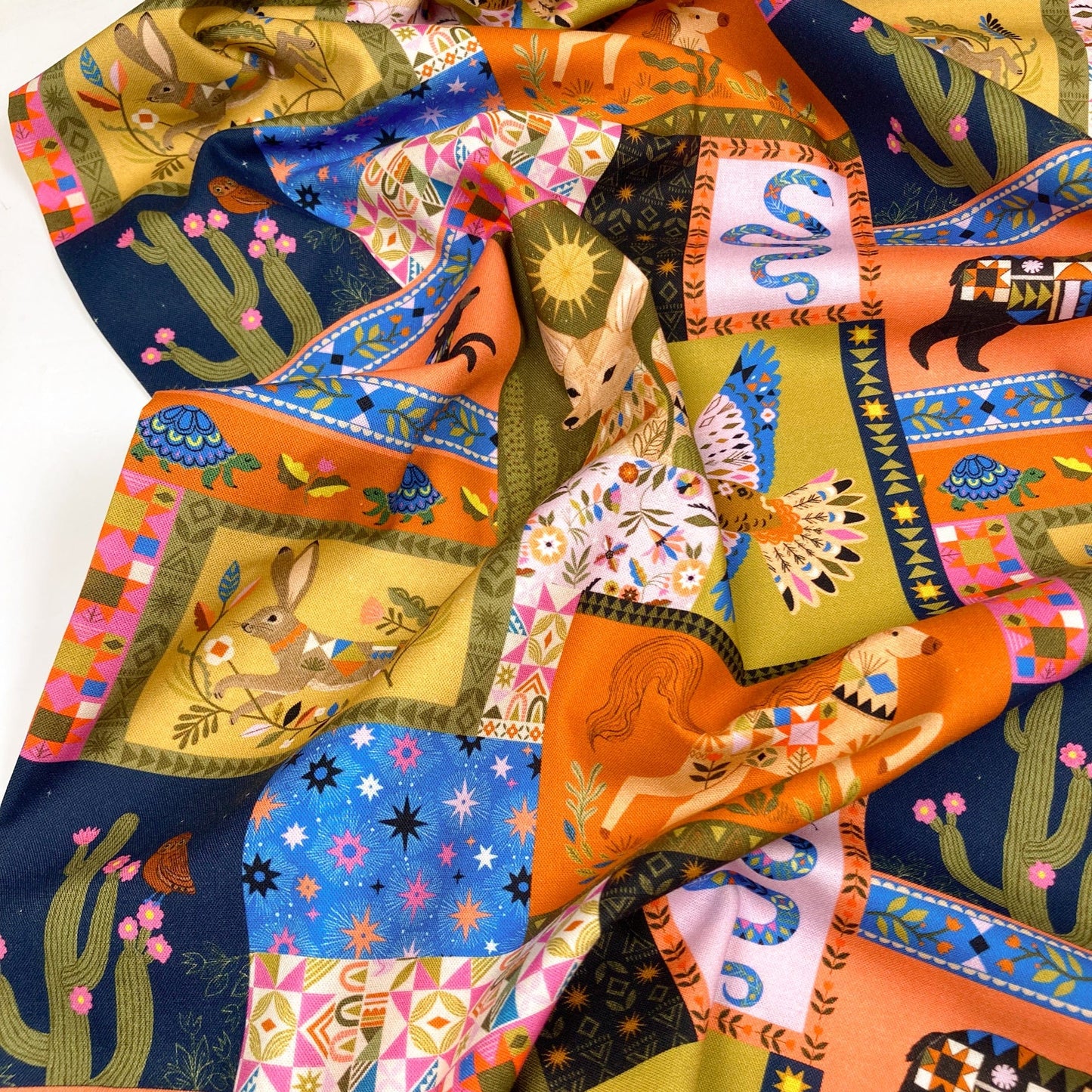 Dashwood Studio Quilting Cotton 'Desert Moon' Animal Collage