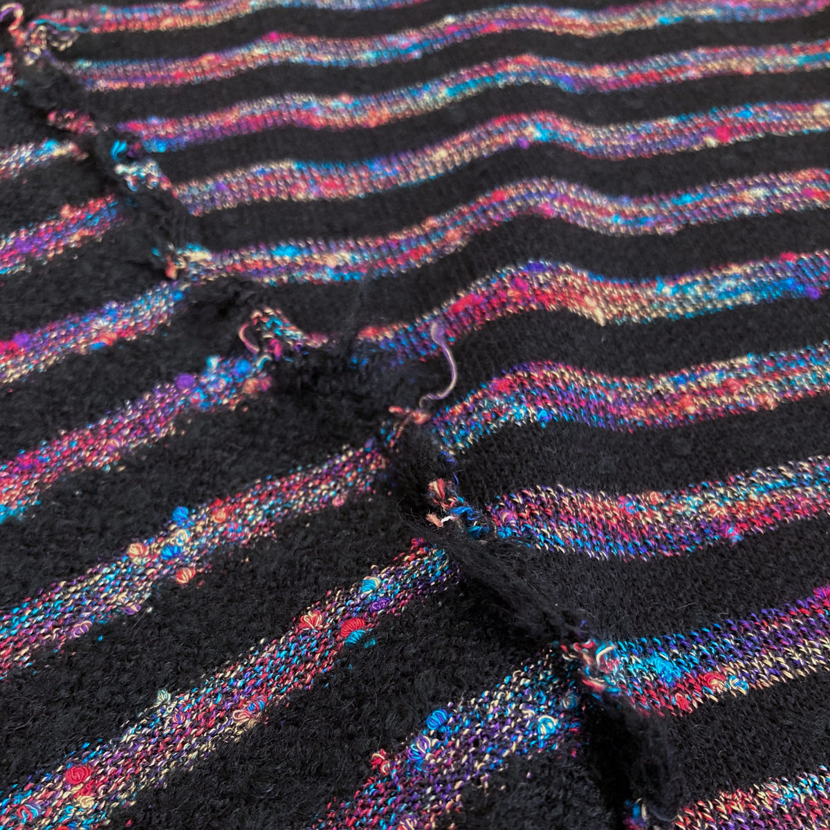 Deadstock: Bobble Bouclé Knit Rainbow Stripe