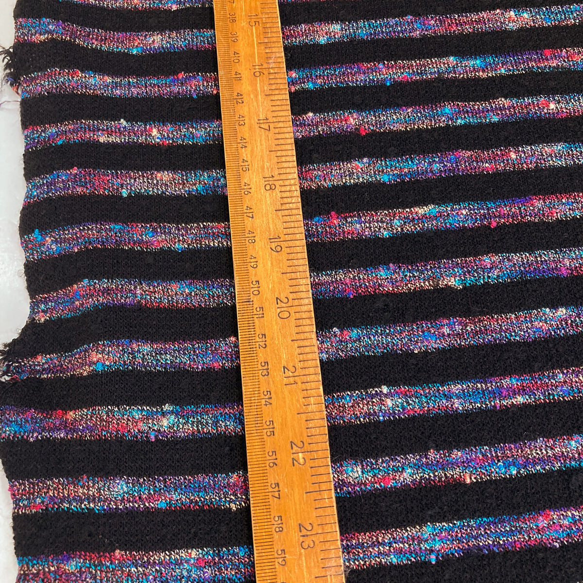 Deadstock: Bobble Bouclé Knit Rainbow Stripe