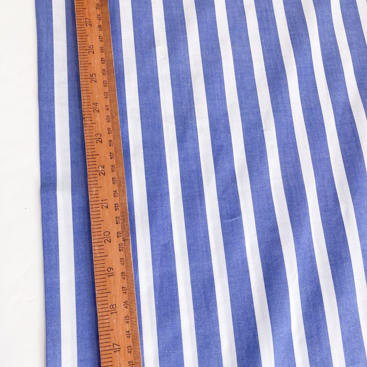 Deadstock Cotton Shirting Blue and White Stripe