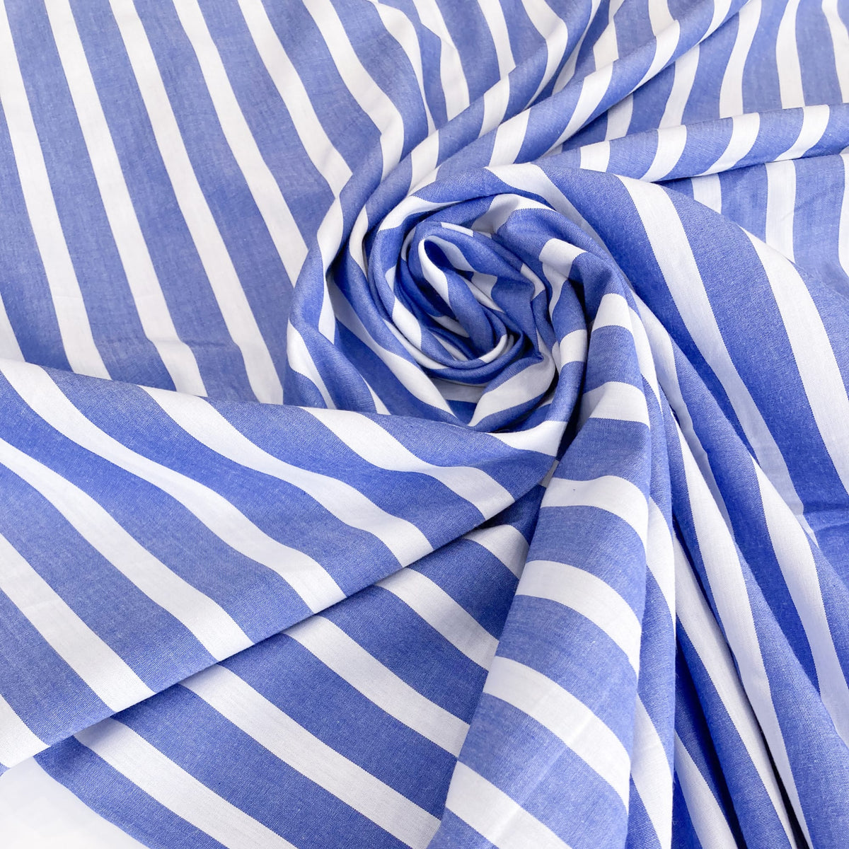 Deadstock Cotton Shirting Blue and White Stripe