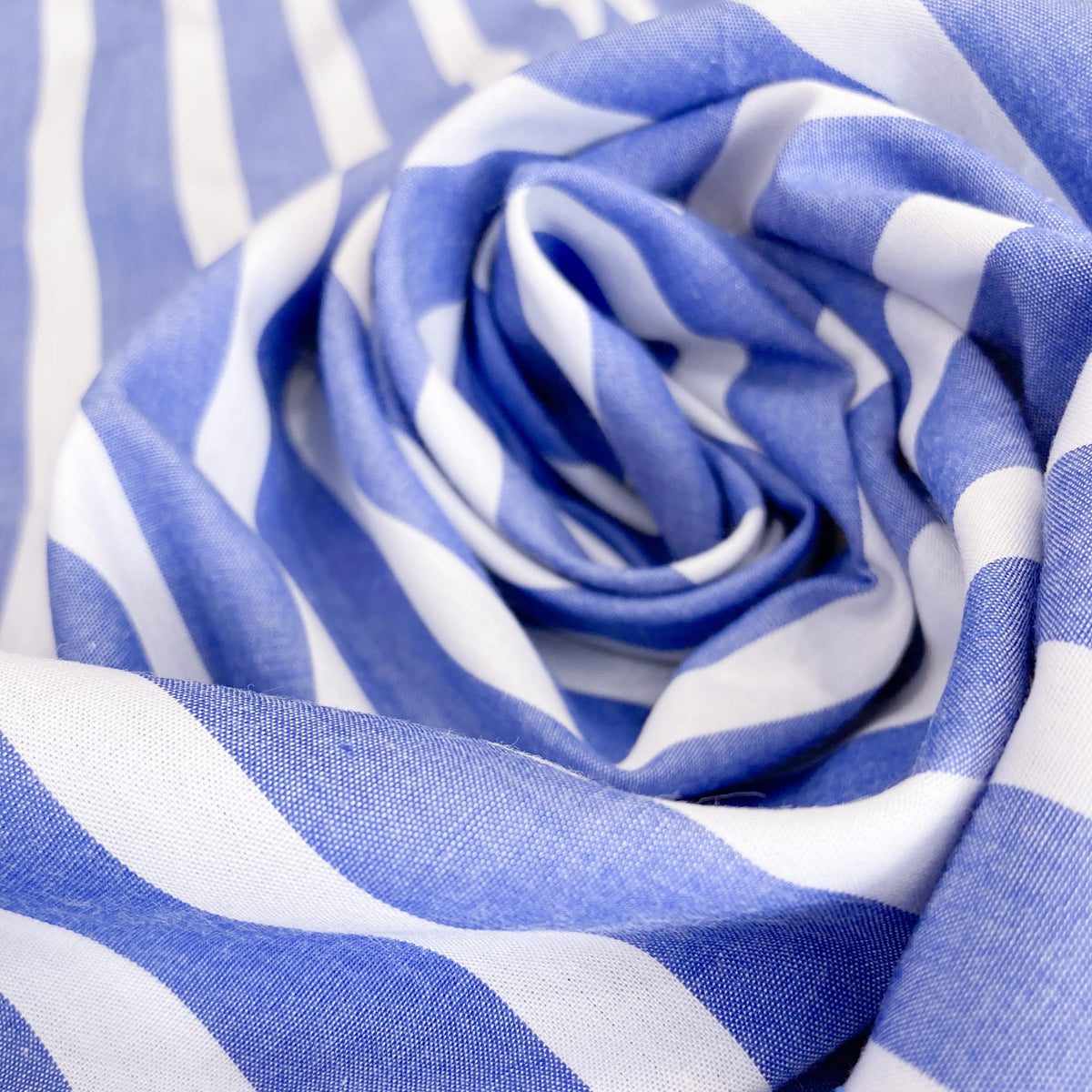 Deadstock Cotton Shirting Blue and White Stripe