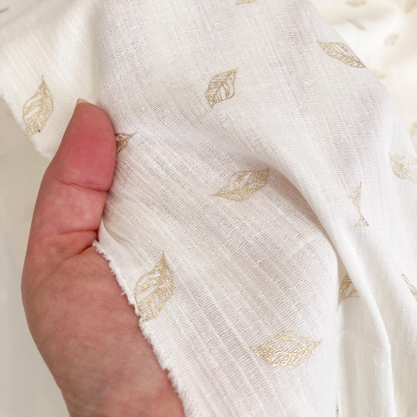 Deadstock Indian Cotton Gold Leaf Foil Print