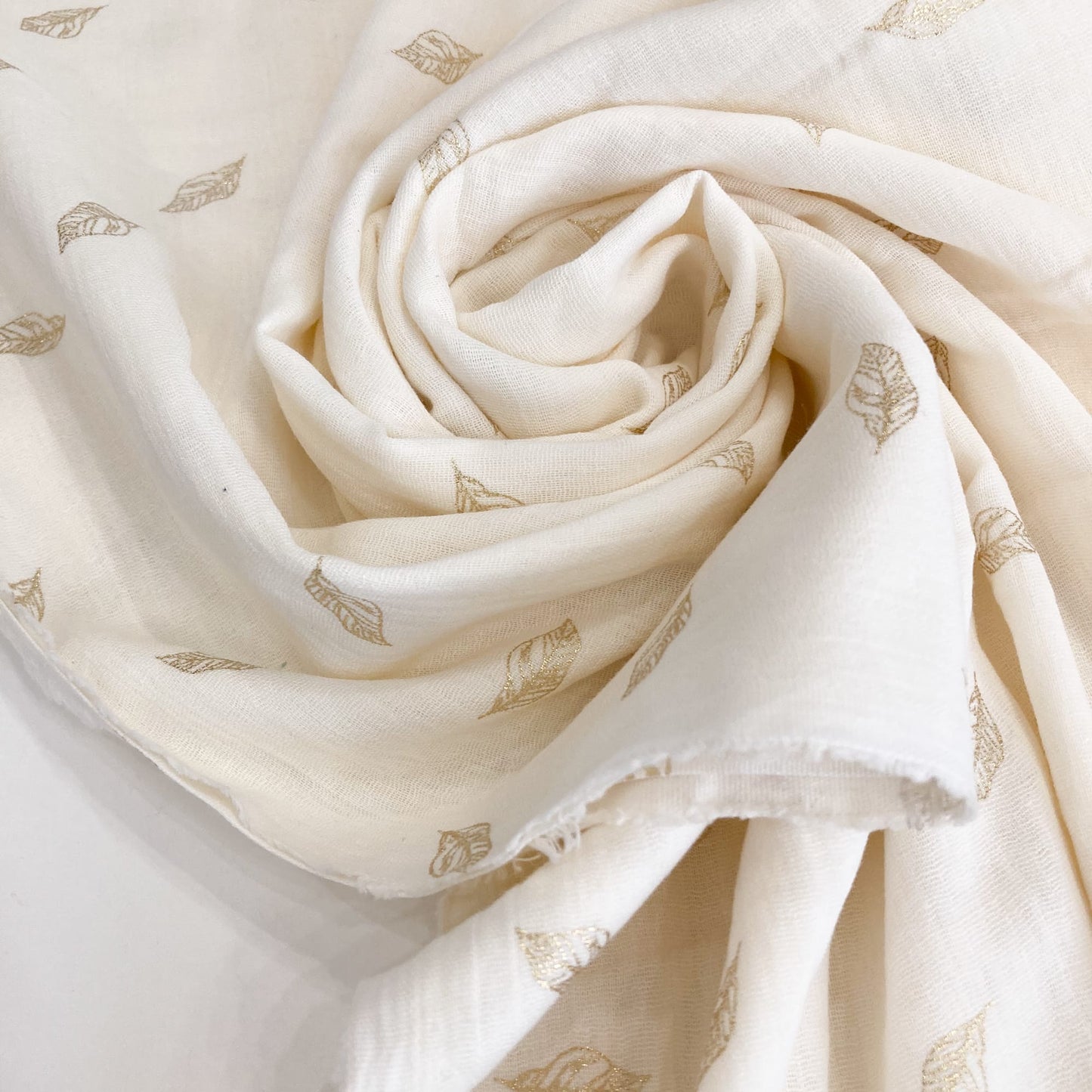 Deadstock Indian Cotton Gold Leaf Foil Print