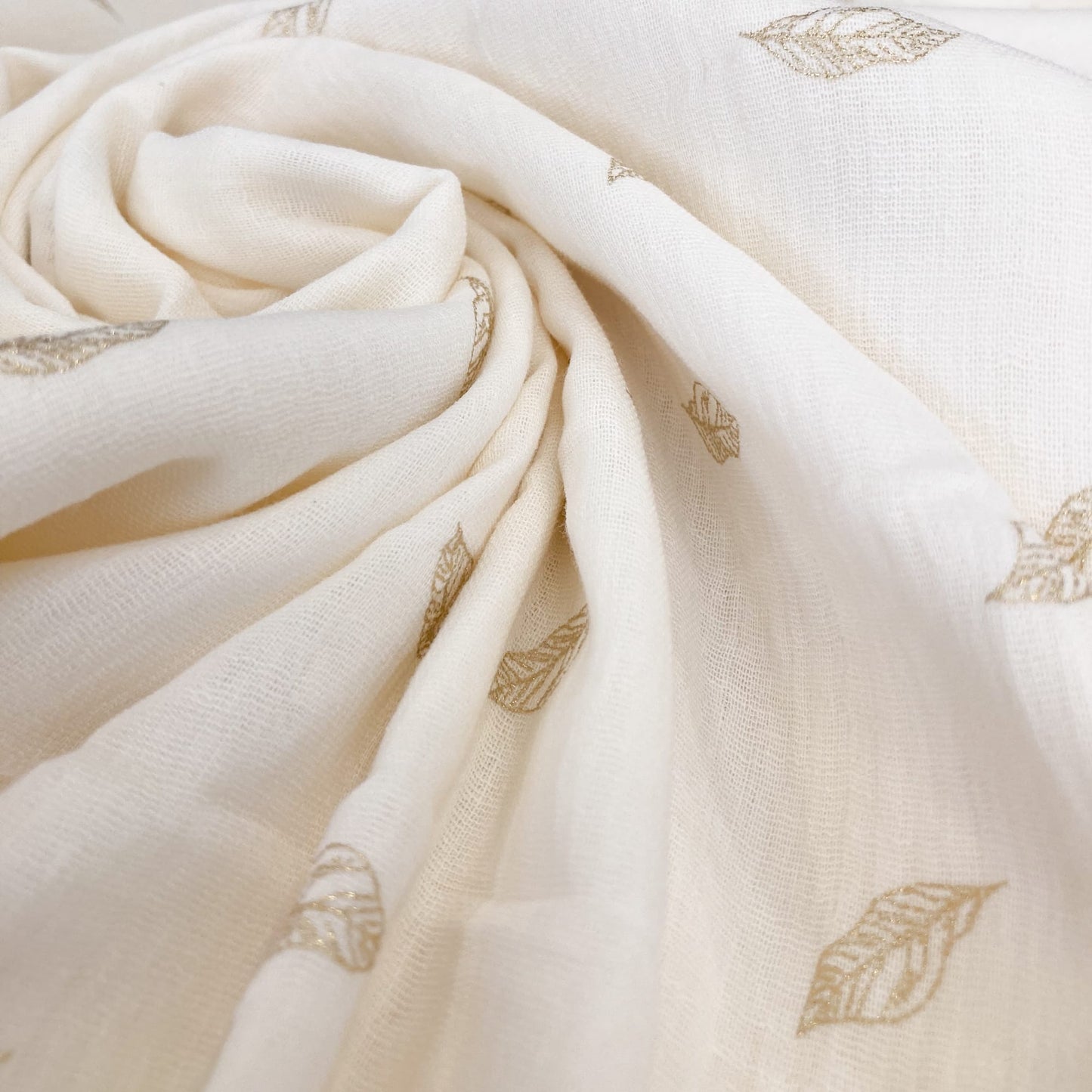 Deadstock Indian Cotton Gold Leaf Foil Print