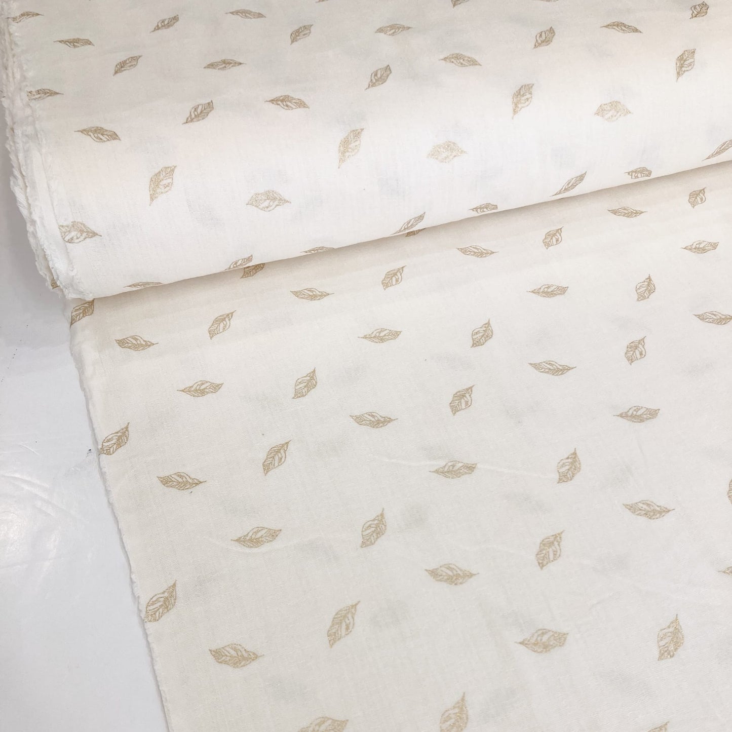 Deadstock Indian Cotton Gold Leaf Foil Print