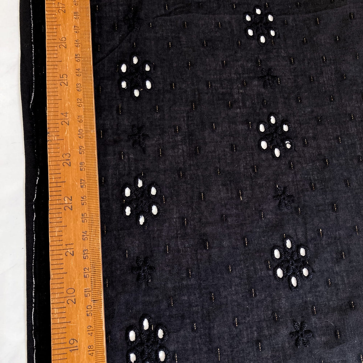 Deadstock Lurex Floral Broderie