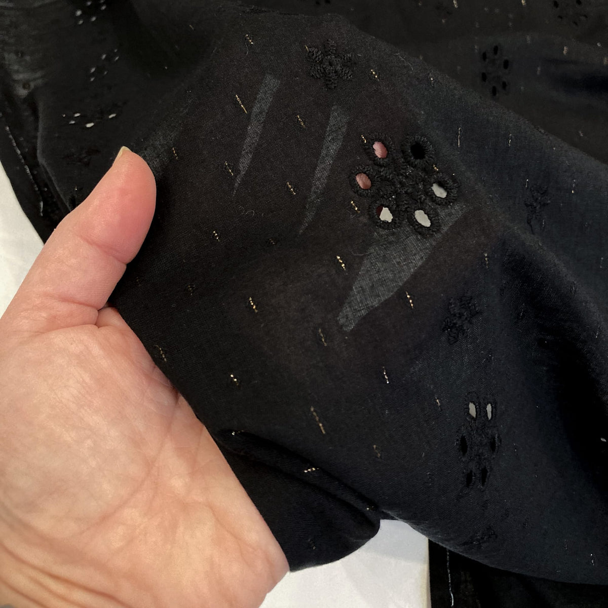 Deadstock Lurex Floral Broderie