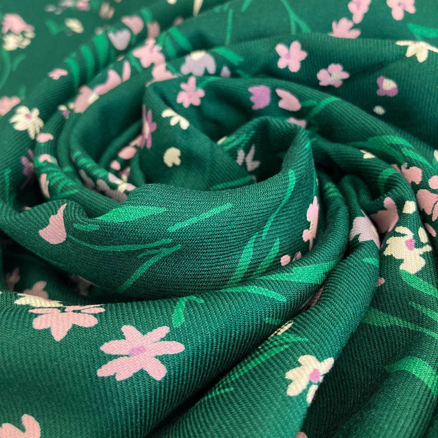 Deadstock Viscose Twill 'Woodland Walk'