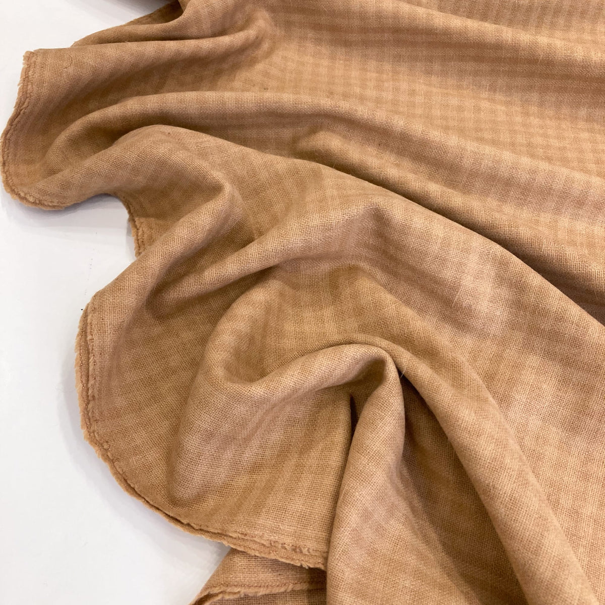 Deadstock: Wool Mix Flannel in Mocha Check