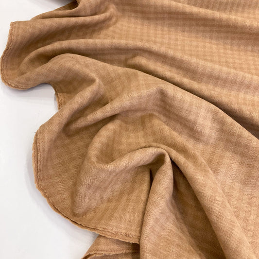 Deadstock: Wool Mix Flannel in Mocha Check