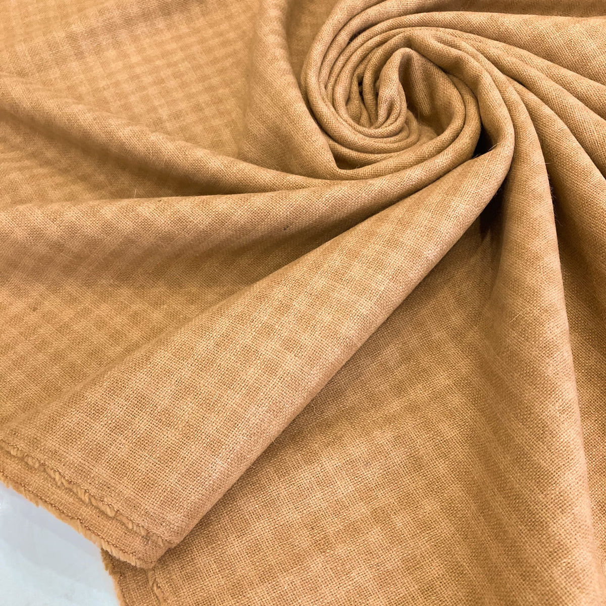 Deadstock: Wool Mix Flannel in Mocha Check