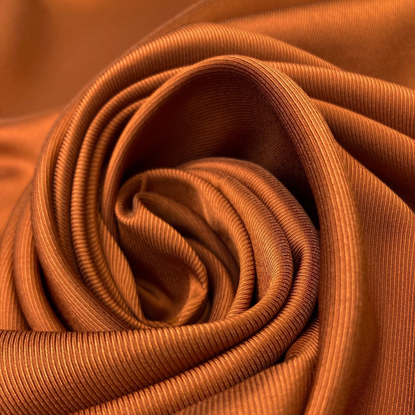Designer Deadstock Lining Fabric: Viscose Mix Twill in Rust