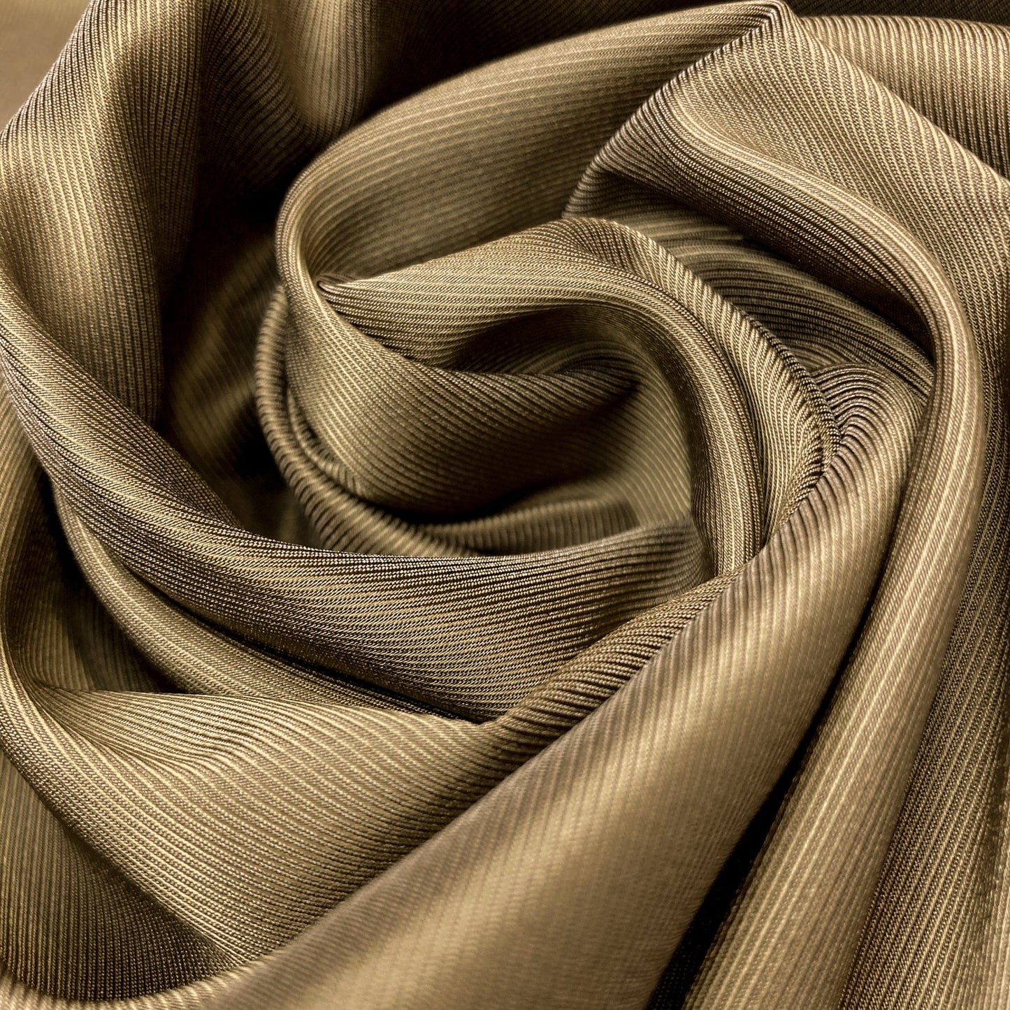 Designer Deadstock Lining Fabric: Viscose Mix Twill in Dark Gold