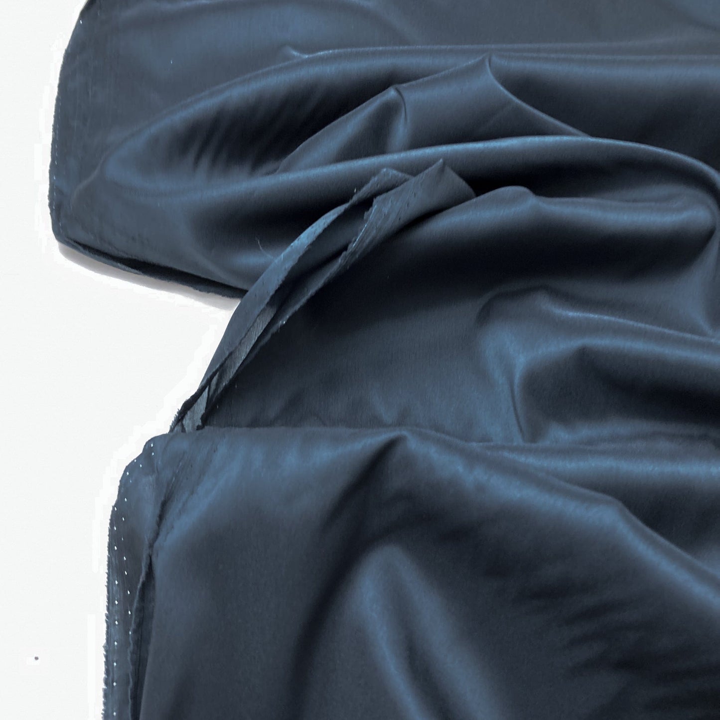 Designer Deadstock Synthetic Lining Fabric in Dark Navy Blue