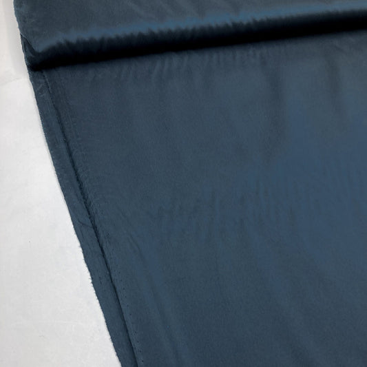 Designer Deadstock Synthetic Lining Fabric in Dark Navy Blue