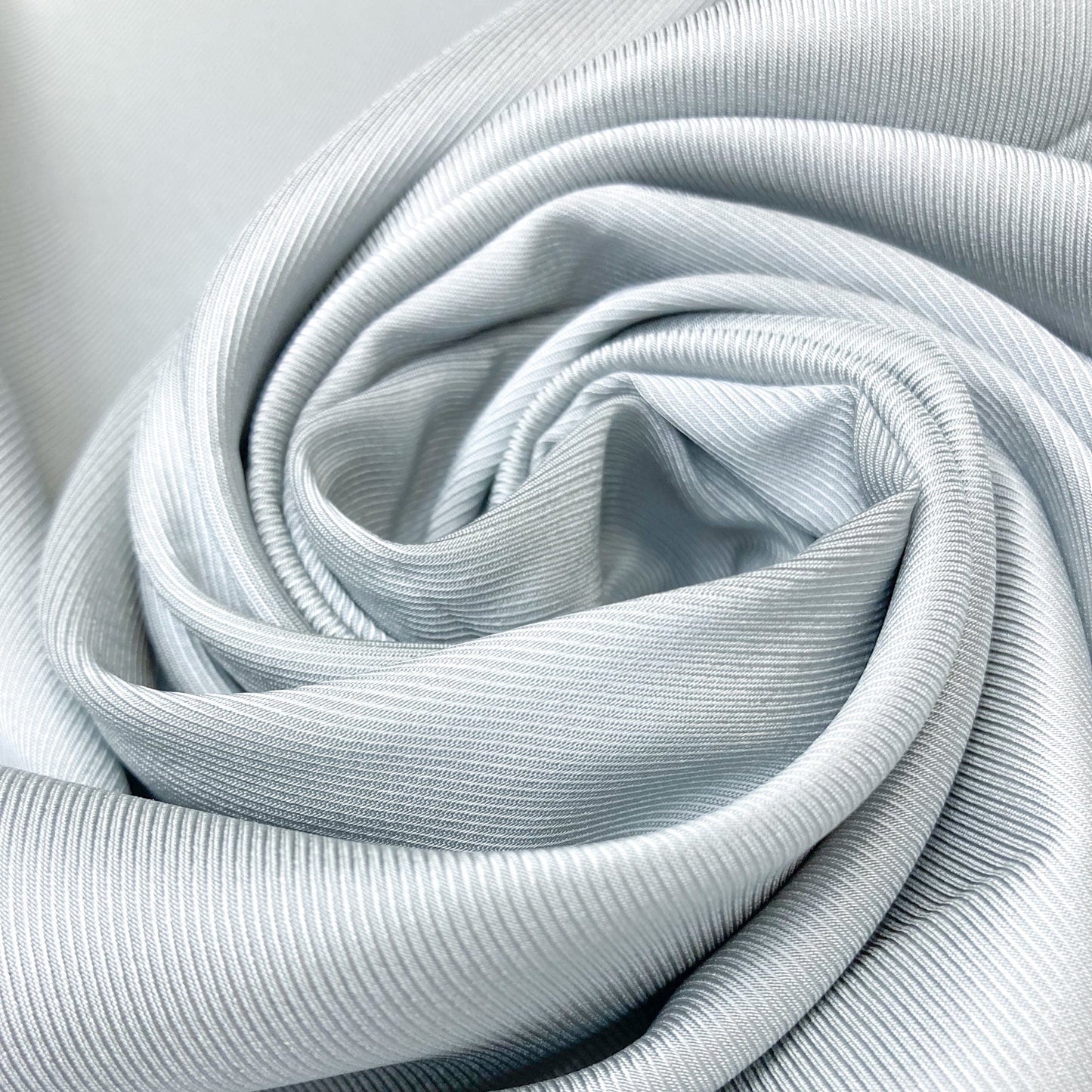 90cm Piece Designer Deadstock Lining Fabric: Viscose Mix Twill in Light Grey