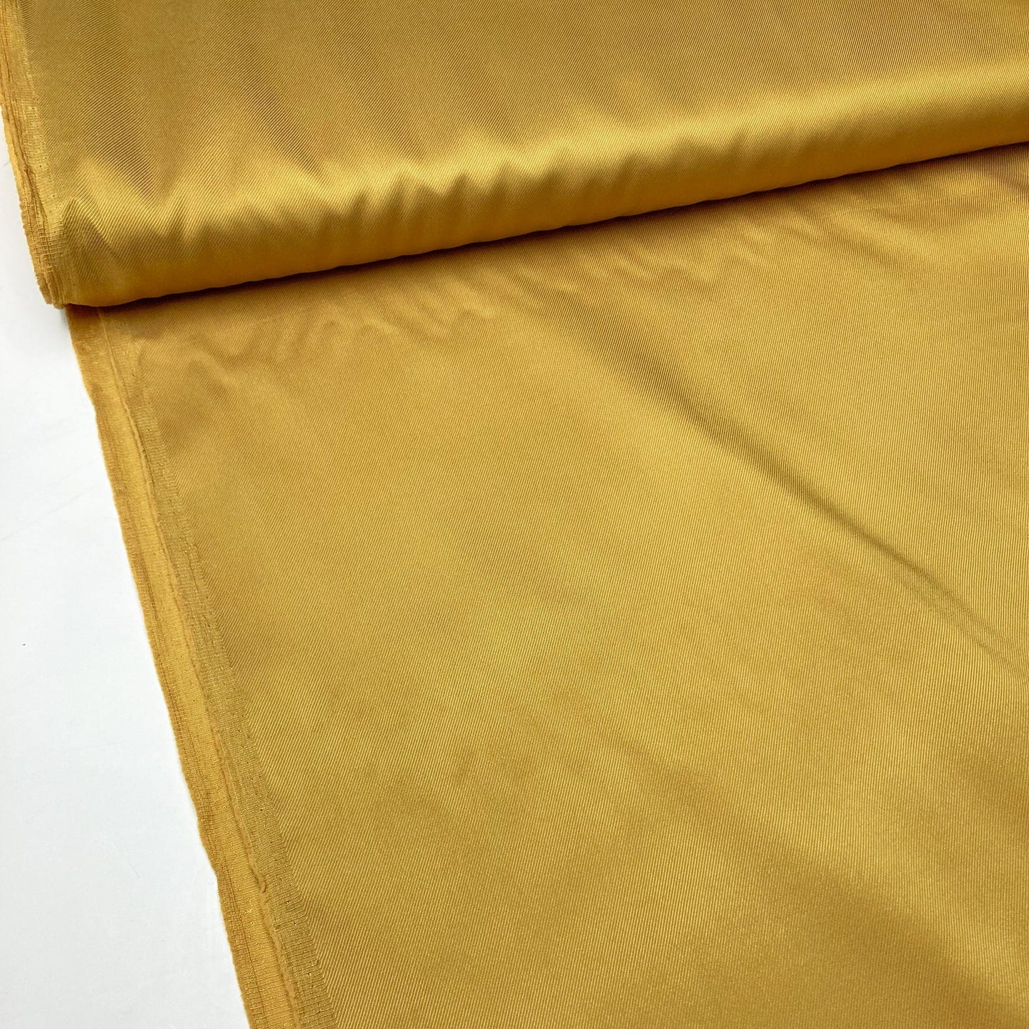 Designer Deadstock Lining Fabric: Viscose Mix Twill in Mustard