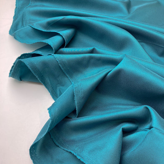 Designer Deadstock Lining Fabric: Viscose Mix Twill in Petrel Blue