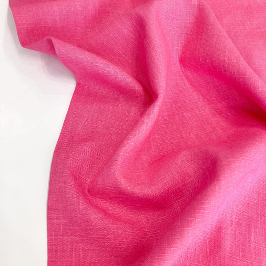 Washed Linen in Bubblegum Pink
