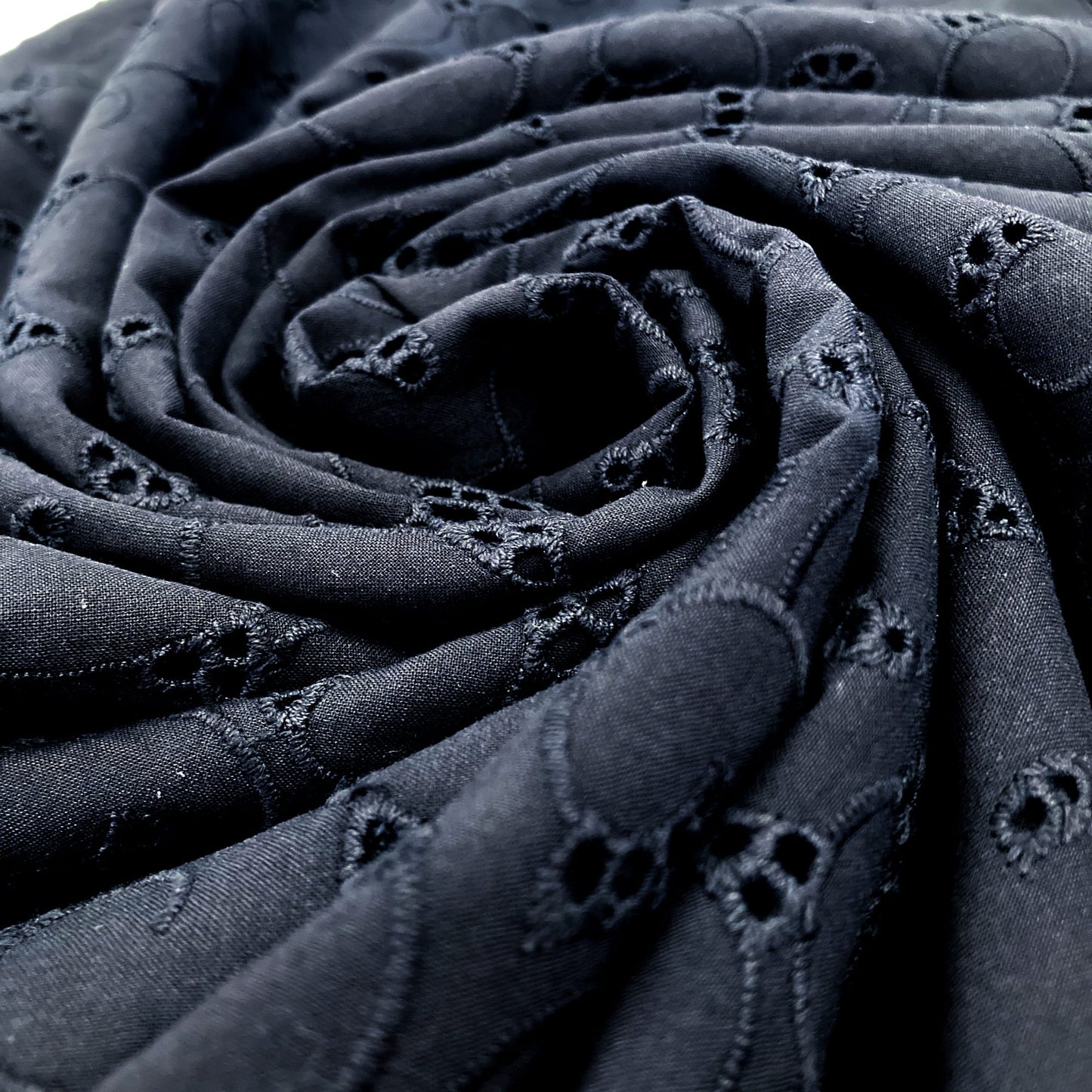 Embroidered Cotton Batiste in Black