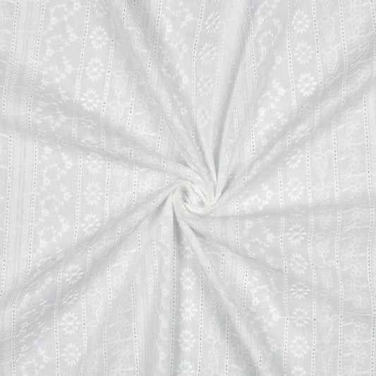 Embroidered Cotton Batiste in White