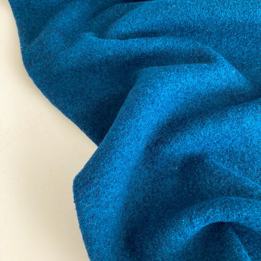 Boiled Wool Coating in Indigo Blue