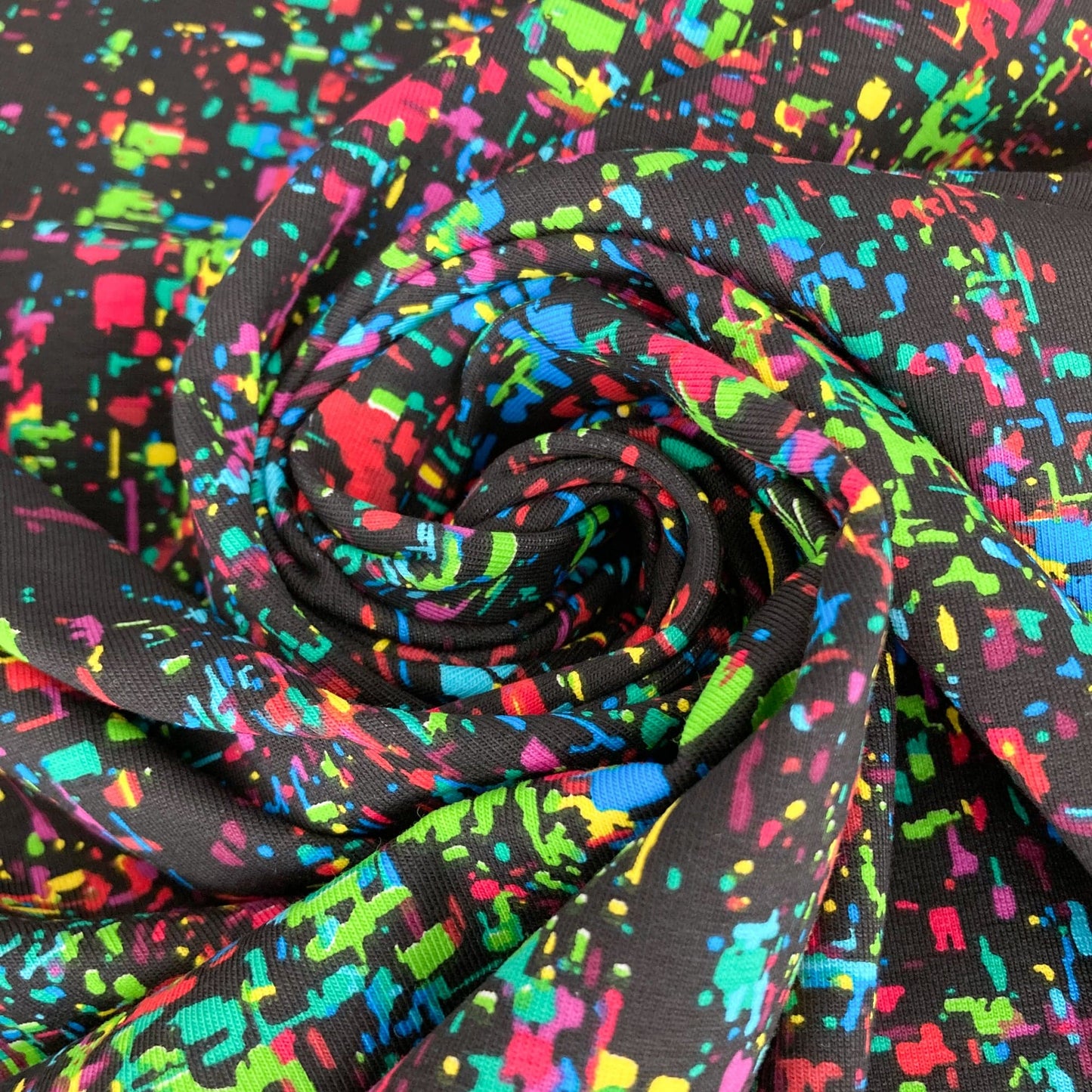 Cotton Jersey with Pixel Print