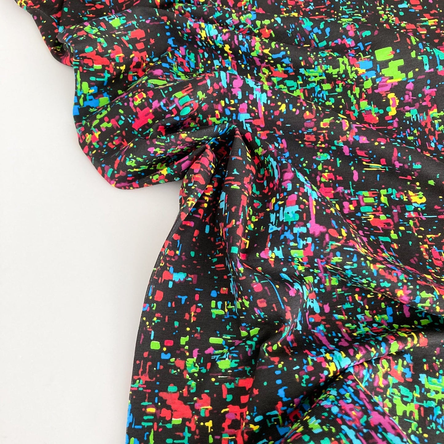 Cotton Jersey with Pixel Print