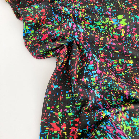 Cotton Jersey with Pixel Print