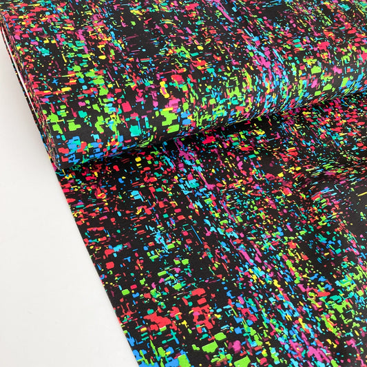 Cotton Jersey with Pixel Print
