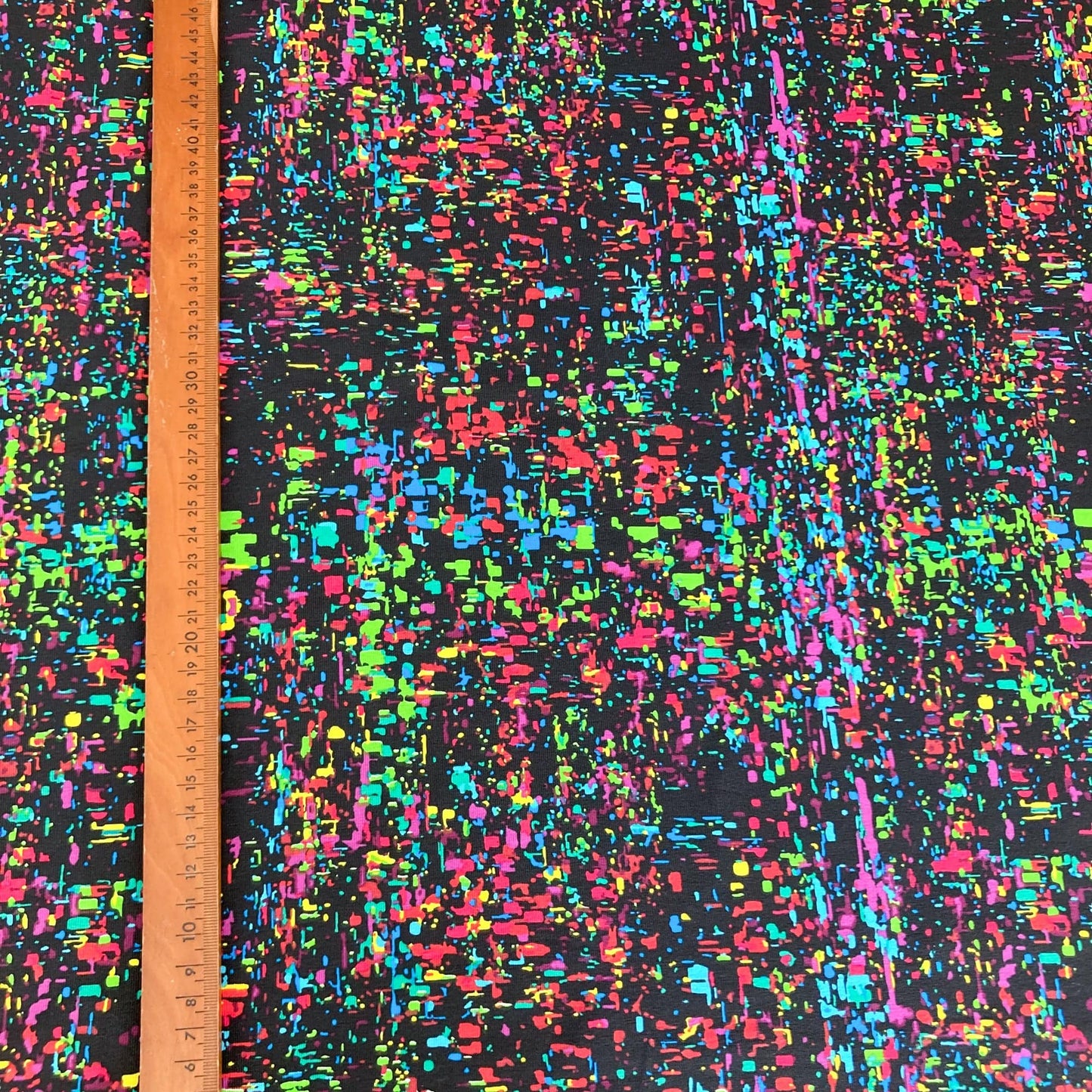 Cotton Jersey with Pixel Print