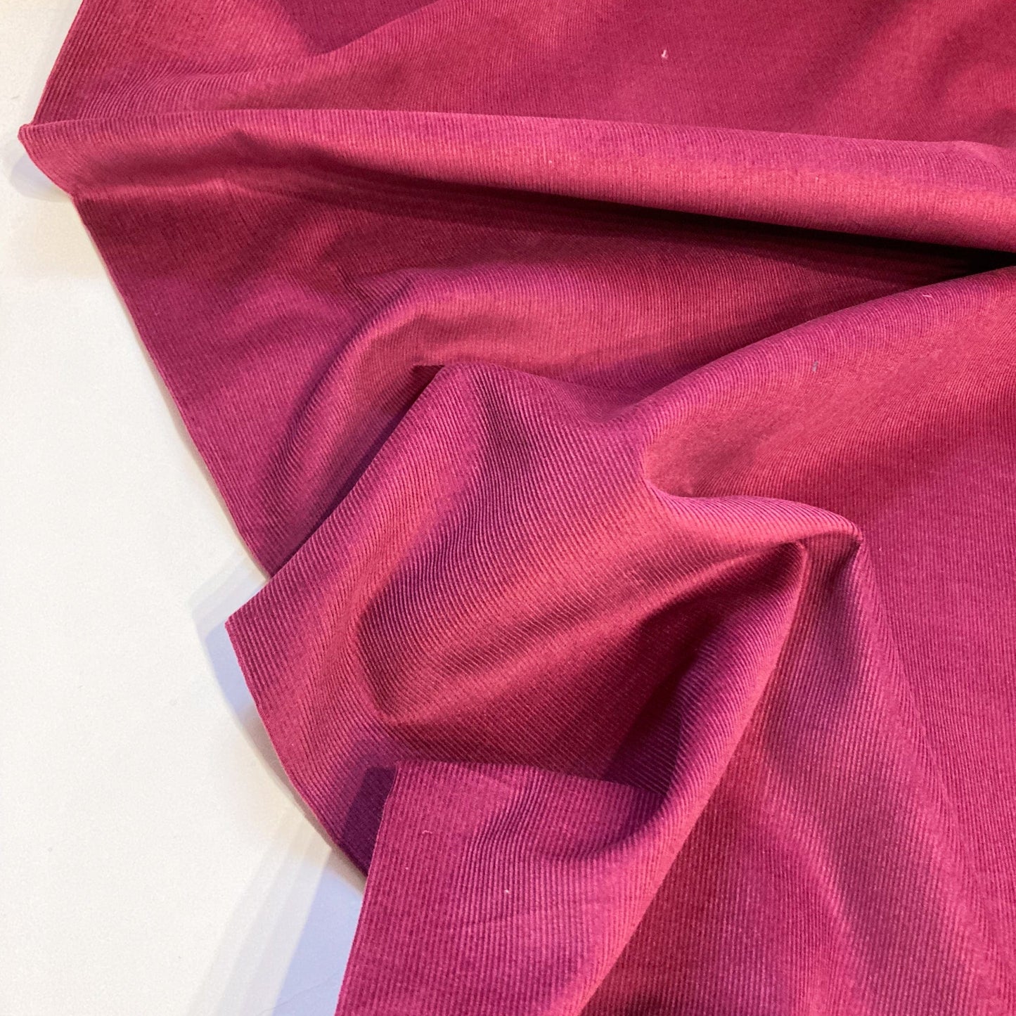 Cotton Needlecord in Bordeaux Red