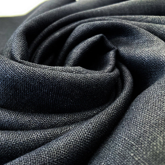 Enzyme Washed Ramie & Cotton Mix in Black