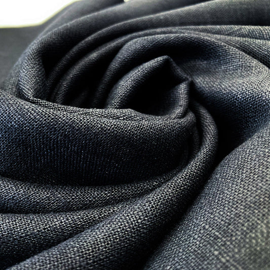Enzyme Washed Ramie & Cotton Mix in Black