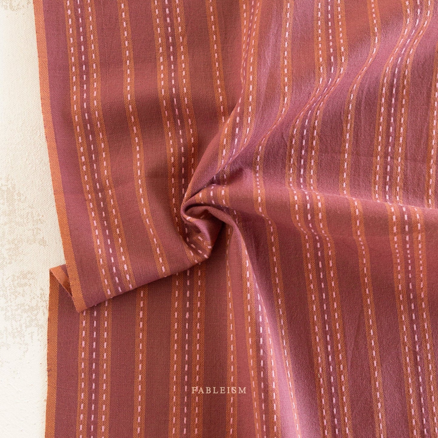 Fableism 'Lucky Loom' Woven Cotton 'Blackberry Stitch Stripe'