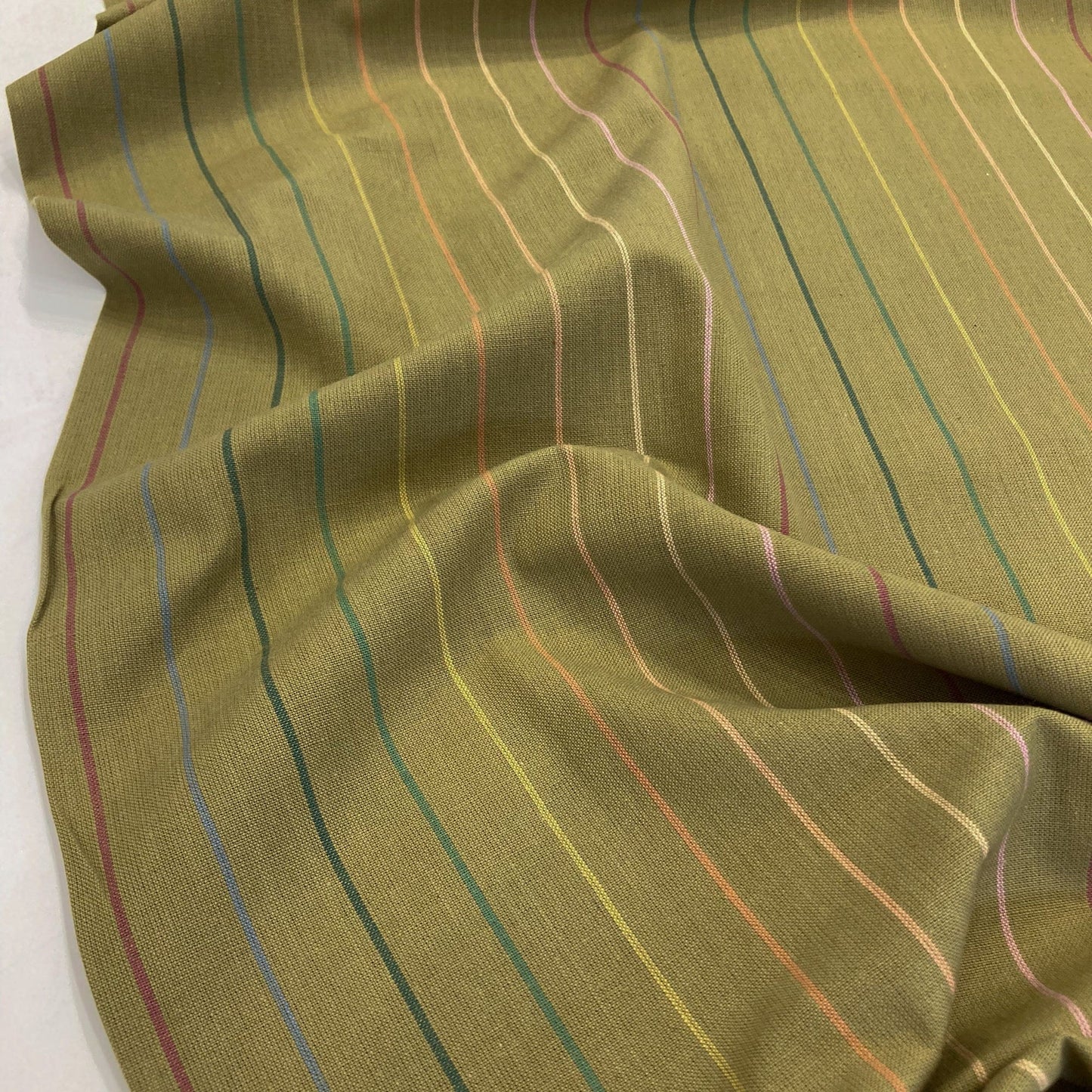 Fableism 'Lucky Loom' Woven Cotton 'Clover Skinny Stripe'