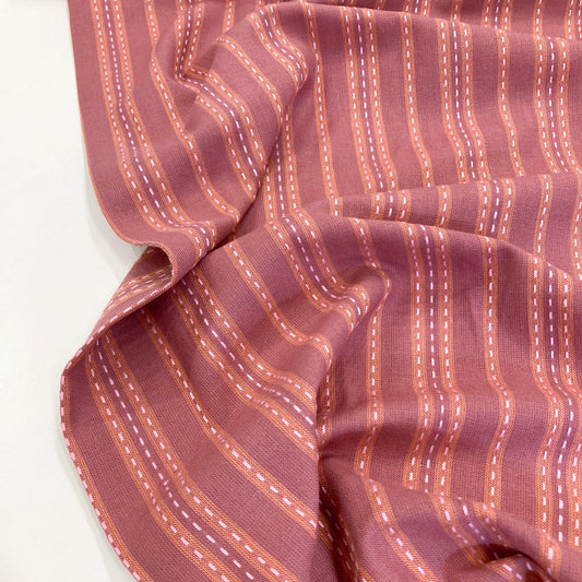 Fableism 'Lucky Loom' Woven Cotton 'Blackberry Stitch Stripe'