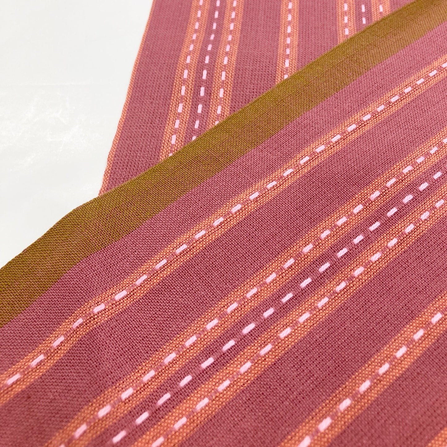 Fableism 'Lucky Loom' Woven Cotton 'Blackberry Stitch Stripe'