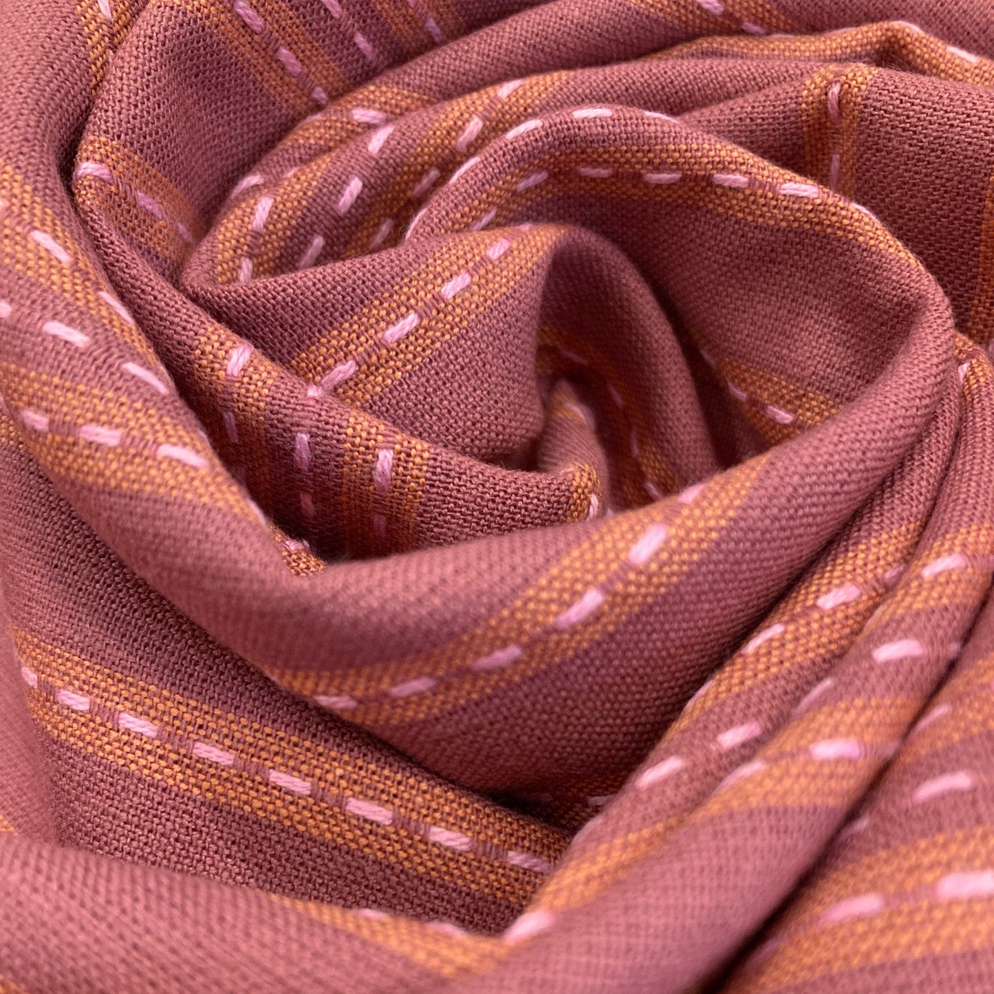 Fableism 'Lucky Loom' Woven Cotton 'Blackberry Stitch Stripe'