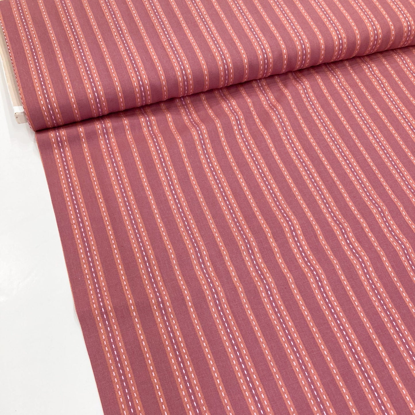 Fableism 'Lucky Loom' Woven Cotton 'Blackberry Stitch Stripe'