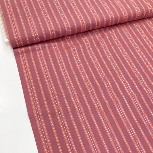 Fableism 'Lucky Loom' Woven Cotton 'Blackberry Stitch Stripe'