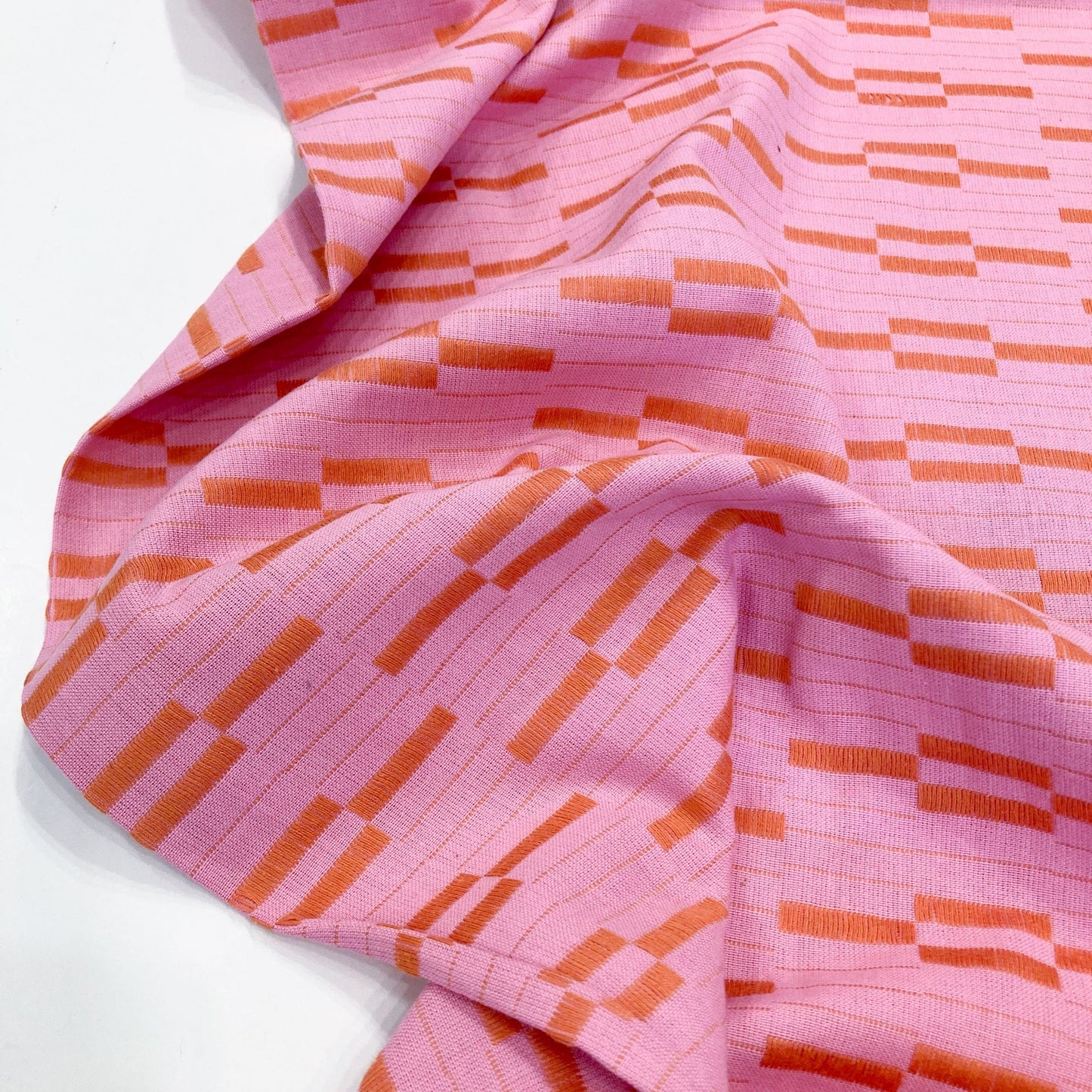 Fableism 'Lucky Loom' Woven Cotton 'Pink Southwest'