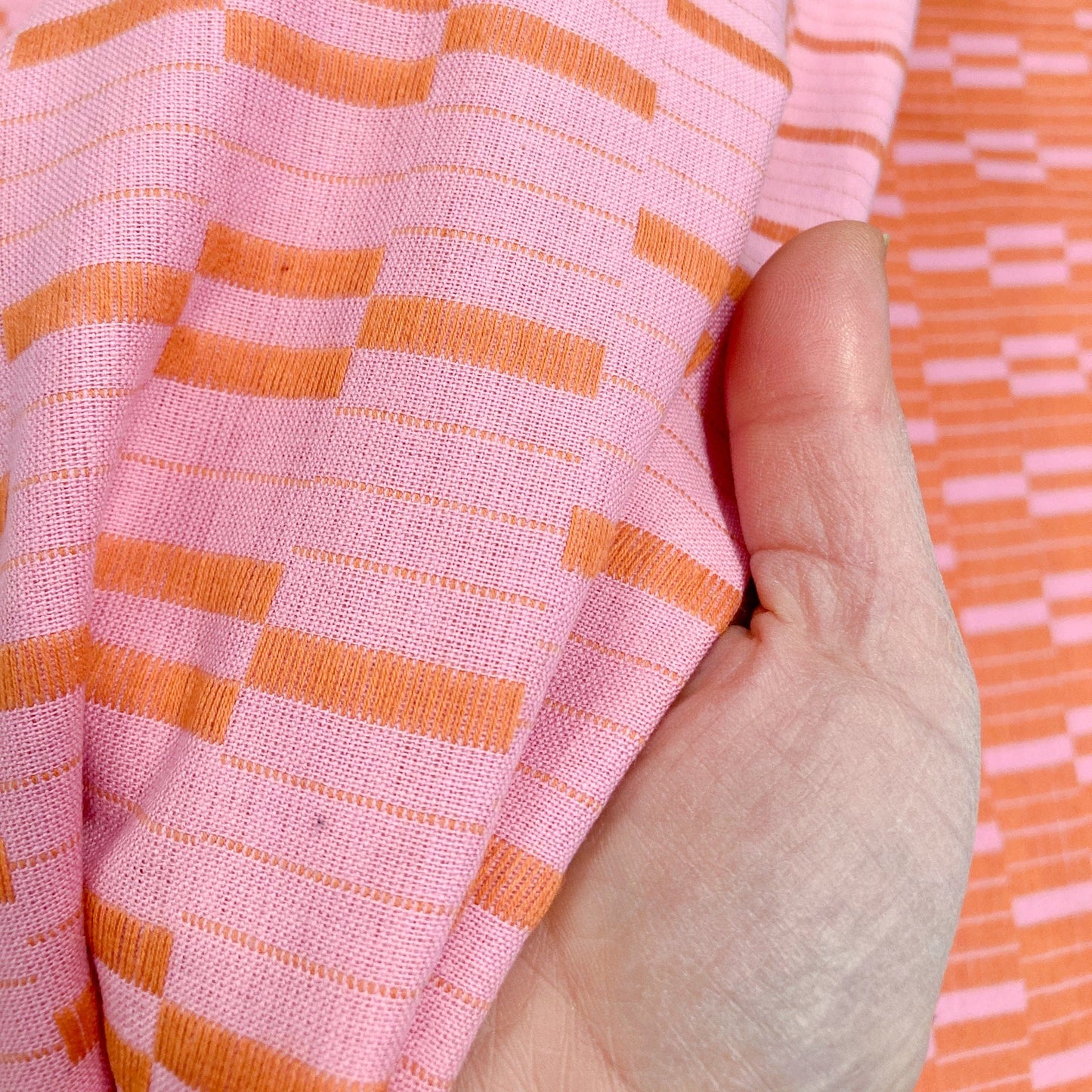 Fableism 'Lucky Loom' Woven Cotton 'Pink Southwest'