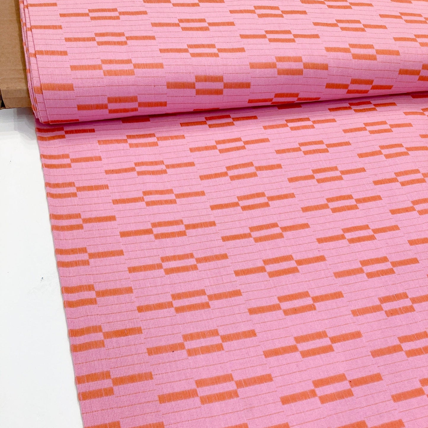 Fableism 'Lucky Loom' Woven Cotton 'Pink Southwest'
