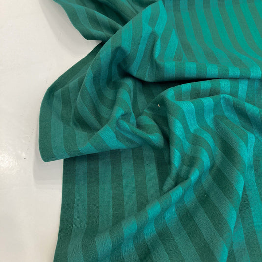 Fableism 'Sun Stripes' Woven Cotton 'Bottle Green'