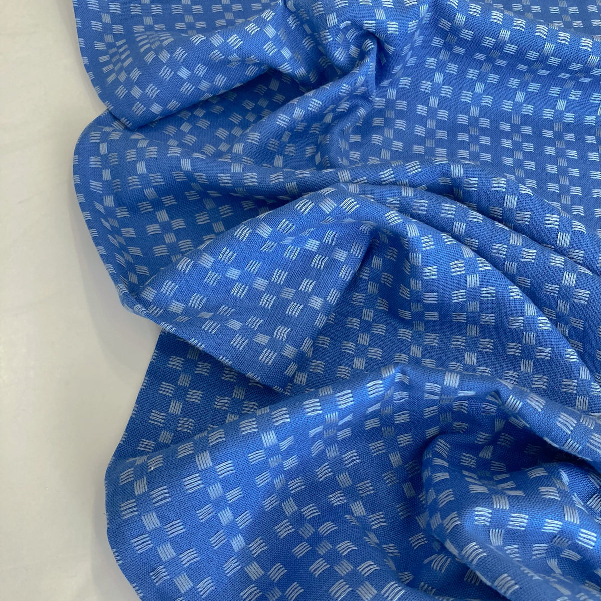 Fableism 'Fine & Dandy' Woven Cotton 'Bright Blue Basketweave'